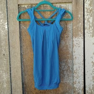 Lululemon blue athletic workout tank top sz 4